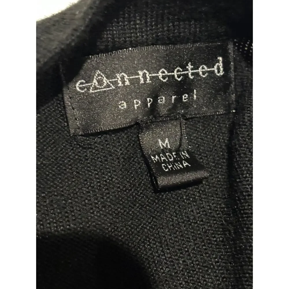 Connected Apparel Knit Honeycomb Sheath Capsule Dress Black Sz M Career classic
